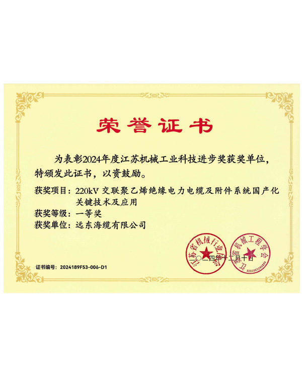2023 Second Prize of Jiangsu
Machinery Industry Science and Technology Progress Award