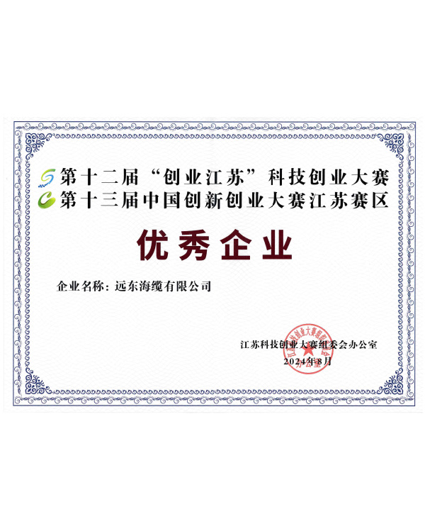 Certificate of Outstanding Enterprise, 12th
Venture Jiangsu Sci-tech Entrepreneurship Competition & 13th China
Innovation and Entrepreneurship Competition Jiangsu Division
